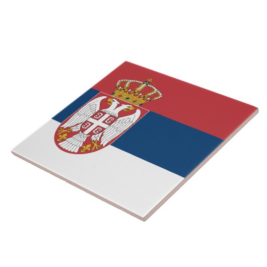 Serbische Flagge Fliese (Seite)