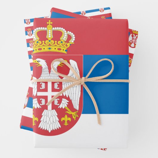 Serbische Flagge Geschenkpapier Set (Beispiel)