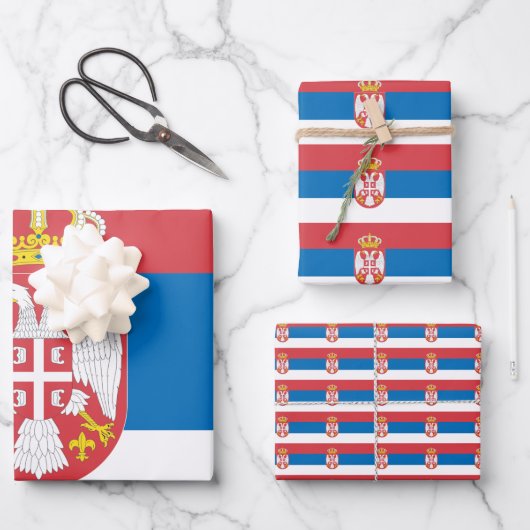 Serbische Flagge Geschenkpapier Set (Vorderseite)