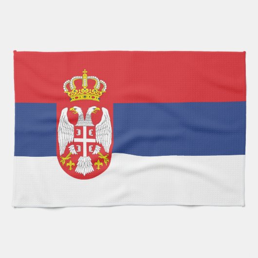 Serbische Flagge Geschirrtuch (Horizontal)