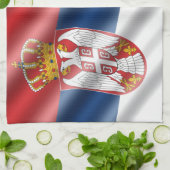 Serbische Flagge Geschirrtuch (Gefaltet)