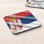 Serbische Flagge Getränkeuntersetzer (Linke Seite)