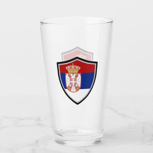 Serbische Flagge Glas (Rückseite)