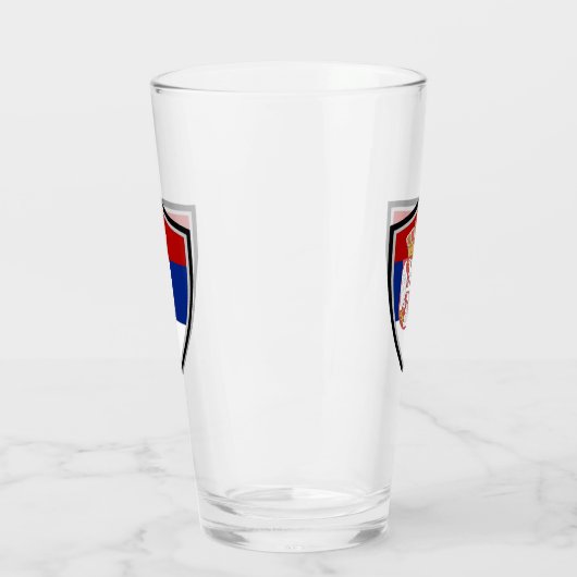 Serbische Flagge Glas (Links)