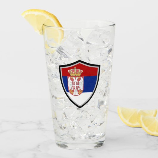 Serbische Flagge Glas (Vorderseite Ice)