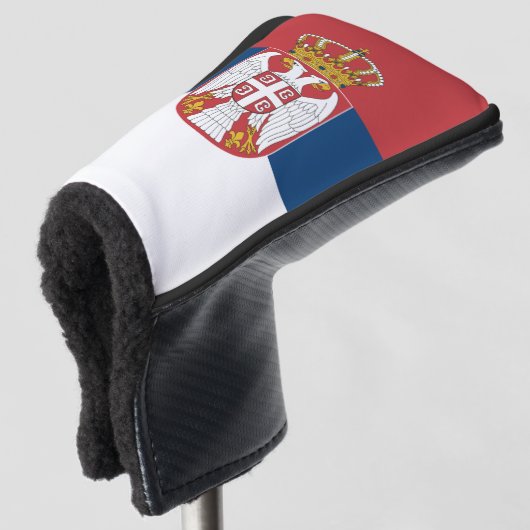 Serbische Flagge & Golf Serbiens Sport Covers /Clu Golf Headcover (3/4 Vorderseite)