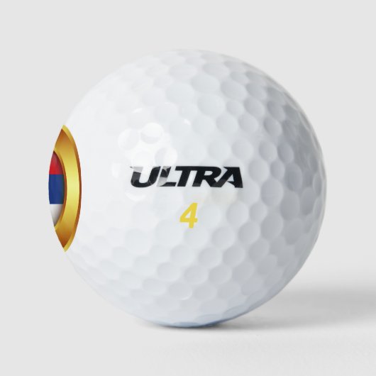 Serbische Flagge Golfball (Logo)