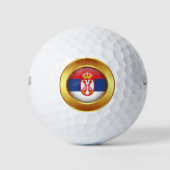 Serbische Flagge Golfball (Vorderseite)