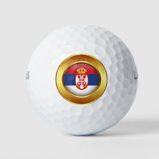 Serbische Flagge Golfball (Vorderseite)