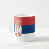 Serbische Flagge Kaffeetasse (Vorderseite Links)