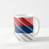 Serbische Flagge Kaffeetasse (VorderseiteRechts)