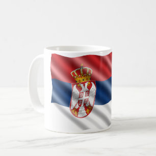Serbische Flagge Kaffeetasse
