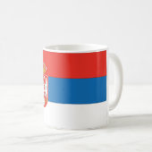 Serbische Flagge Kaffeetasse (VorderseiteRechts)