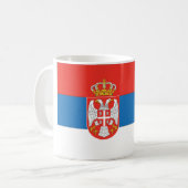 Serbische Flagge Kaffeetasse (Vorderseite Links)