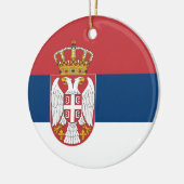 Serbische Flagge Keramik Ornament (Links)