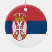 Serbische Flagge Keramik Ornament (Hinten)