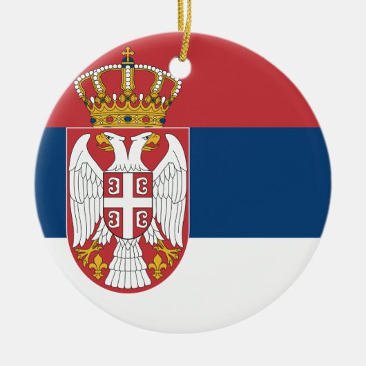 Serbische Flagge Keramik Ornament (Vorne)