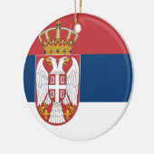 Serbische Flagge Keramik Ornament (Links)