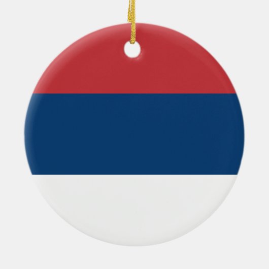 Serbische Flagge Keramik Ornament (Hinten)