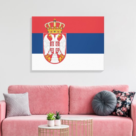 Serbische Flagge Leinwanddruck (Insitu (Wohnzimmer))