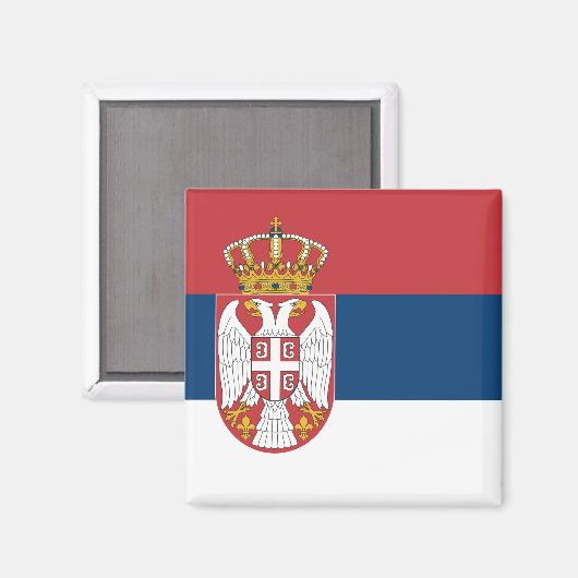Serbische Flagge Magnet (Vorderseite/Rückseite)