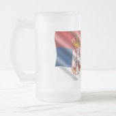 Serbische Flagge Mattglas Bierglas (Links)