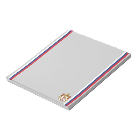 Serbische Flagge Notizblock (Rotiert)