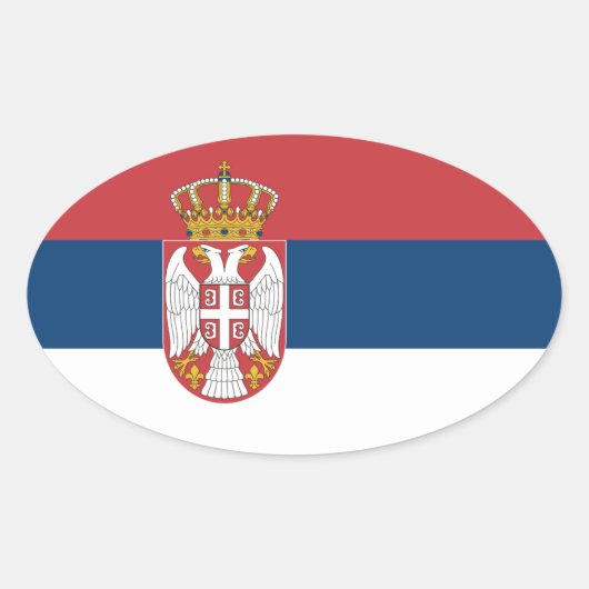 Serbische Flagge Ovaler Aufkleber (Vorderseite)