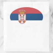 Serbische Flagge Ovaler Aufkleber (Tasche)