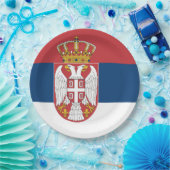 Serbische Flagge Pappteller (Party)