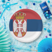 Serbische Flagge Pappteller (Party)