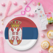 Serbische Flagge Pappteller (Party)