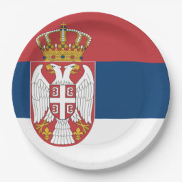 Serbische Flagge Pappteller