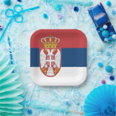 Serbische Flagge Pappteller (Party)