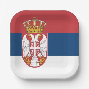 Serbische Flagge Pappteller