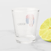 serbische Flagge, patriotisch Schnapsglas (Rückseite)