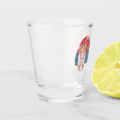 serbische Flagge, patriotisch Schnapsglas (Links)