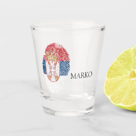 serbische Flagge, patriotisch Schnapsglas