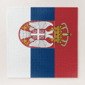 Serbische Flagge Puzzle (Horizontal)