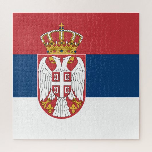 Serbische Flagge Puzzle (Vertikal)