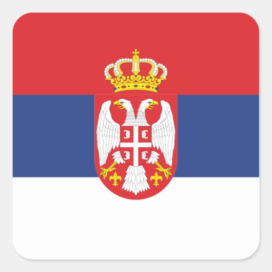 Serbische Flagge Quadratischer Aufkleber (Vorderseite)