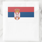 Serbische Flagge Rechteckiger Aufkleber (Tasche)