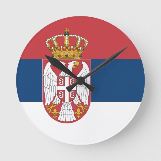 Serbische Flagge Runde Wanduhr (Vorderseite)