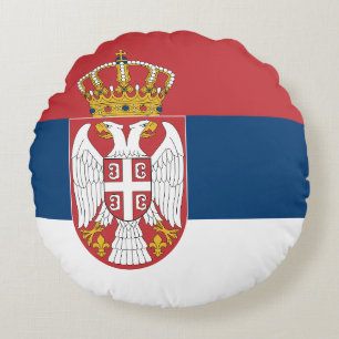 Serbische Flagge Rundes Kissen