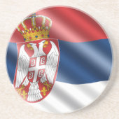 Serbische Flagge Sandstein Untersetzer (Vorne)