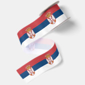 Serbische Flagge Satinband (Rückseite)