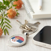 Serbische Flagge Schlüsselanhänger (Seite)