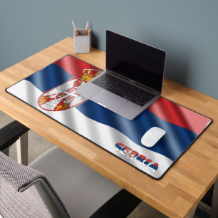 Serbische Flagge Schreibtischunterlage