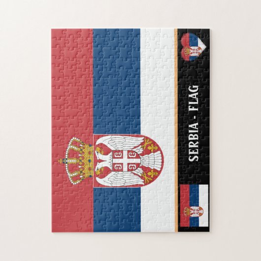 Serbische Flagge & Serbien - Land, Urlaub/Sport Puzzle (Vertikal)