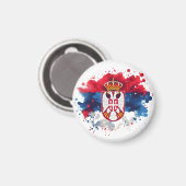 Serbische Flagge Serbien Magnet (Vorderseite/Rückseite)